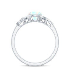 Nature Inspired Ethiopian Opal and Diamond Engagement Ring