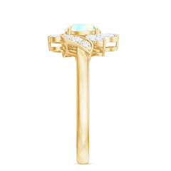 Nature Inspired Ethiopian Opal and Diamond Engagement Ring
