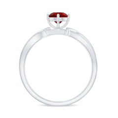 Solitaire Lab Created Ruby Infinity Engagement Ring with Diamonds