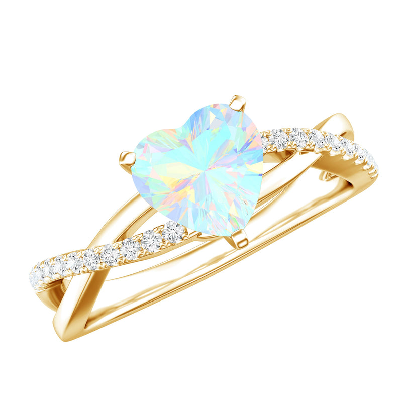 Natural 8mm Ethiopian Opal Heart Shaped Engagement Ring With Certificate