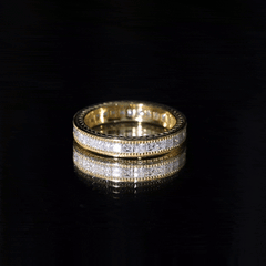 Channel Set Princess Cut Moissanite Eternity Band Ring