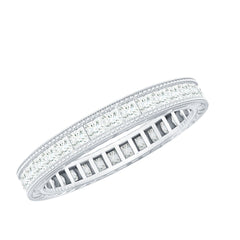 Channel Set Princess Cut Moissanite Eternity Band Ring