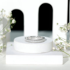Channel Set Princess Cut Moissanite Eternity Band Ring
