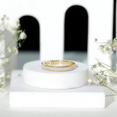 Channel Set Princess Cut Moissanite Eternity Band Ring