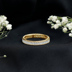 Channel Set Princess Cut Moissanite Eternity Band Ring