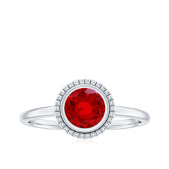 Bezel Set Lab Created Ruby Solitaire Promise Ring