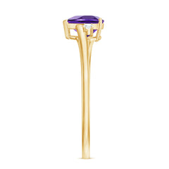 6 MM Solitaire Amethyst Heart Promise Ring for Women