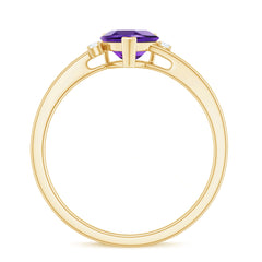6 MM Solitaire Amethyst Heart Promise Ring for Women