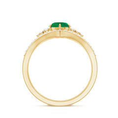 Natural Emerald Diamond Wedding Bridal Ring Set of 2