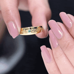 Certified Emerald Vintage Inspired Designer Band Ring