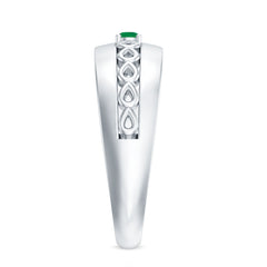 Certified Emerald Vintage Inspired Designer Band Ring