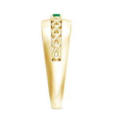 Certified Emerald Vintage Inspired Designer Band Ring
