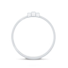 Minimalist Baguette Cut Moissanite 3 Stone Promise Ring
