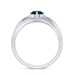 Certified London Blue Topaz Proposal Ring With Diamond