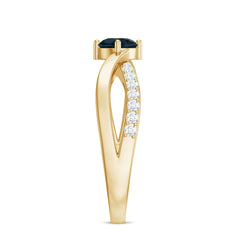 Certified London Blue Topaz Proposal Ring With Diamond