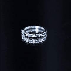 Genuine London Blue Topaz Half Eternity Ring in Bezel Set