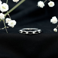Natural Marquise Cut Black Onyx Half Eternity Band