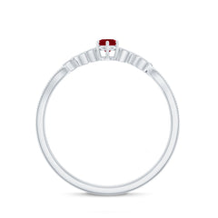 Nature Inspired Ruby Proposal Ring with Diamond