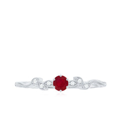 Nature Inspired Ruby Proposal Ring with Diamond