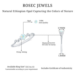 Nature Inspired Ethiopian Opal Promise Ring with Diamond