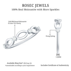 Certified Moissanite Infinity Promise Ring for Women
