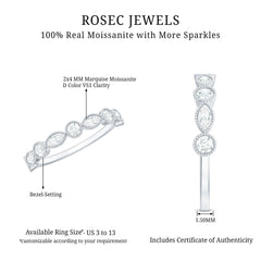 Certified Bezel Set Moissanite Eternity Band Ring