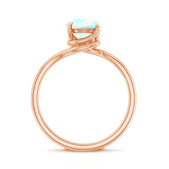Certified Real Ethiopian Opal Solitaire Engagement Ring with Bypass Shank