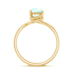 Certified Real Ethiopian Opal Solitaire Engagement Ring with Bypass Shank
