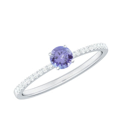 Minimal Tanzanite Diamond Promise Ring for Engagement