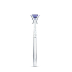 Minimal Tanzanite Diamond Promise Ring for Engagement