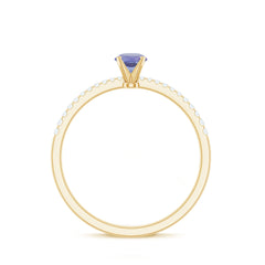 Minimal Tanzanite Diamond Promise Ring for Engagement