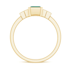 Certified Lab Grown Emerald Diamond Art Deco Engagement Ring