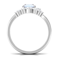1.25 CT Moonstone and Diamond Engagement Enhancer Ring Set