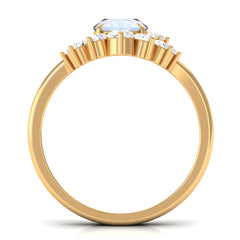 1.25 CT Moonstone and Diamond Engagement Enhancer Ring Set