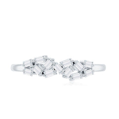 Baguette Moissanite Anniversary Ring in Prong Setting