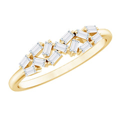 Baguette Moissanite Anniversary Ring in Prong Setting