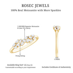 Baguette Moissanite Anniversary Ring in Prong Setting