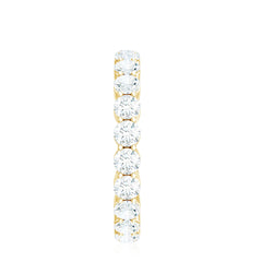 Certified Round Moissanite Eternity Wedding Band Ring