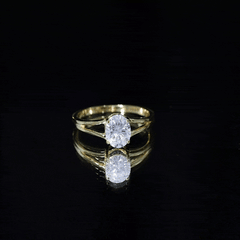 1.25 CT Oval Moissanite Engagement Ring With Certificate