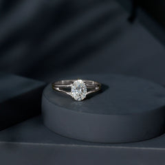 1.25 CT Oval Moissanite Engagement Ring With Certificate