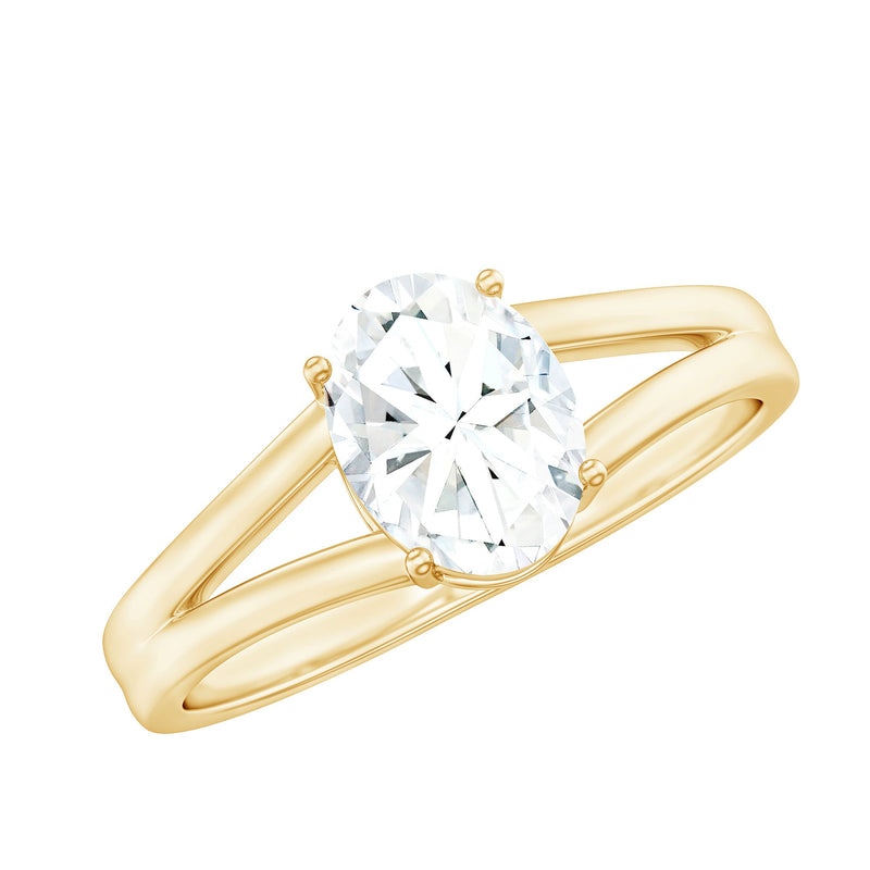 1.25 CT Oval Moissanite Engagement Ring With Certificate