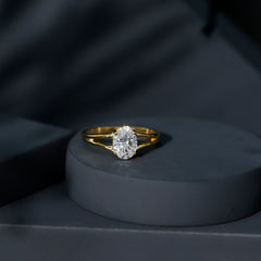 1.25 CT Oval Moissanite Engagement Ring With Certificate