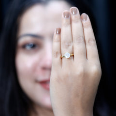 Classic 8mm Solitaire Ethiopian Rainbow Opal Engagement Ring