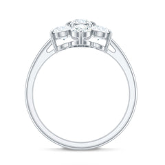 Certified Moissanite Beautiful Flower Engagement Ring