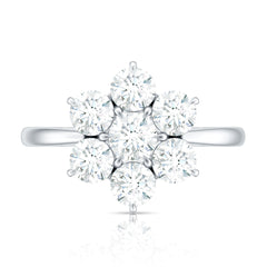 Certified Moissanite Beautiful Flower Engagement Ring