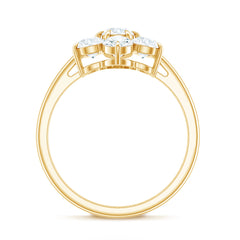 Certified Moissanite Beautiful Flower Engagement Ring