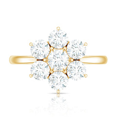 Certified Moissanite Beautiful Flower Engagement Ring