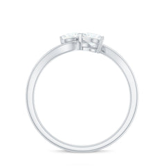 1 CT Heart Shape Moissanite Toi et Moi Promise Ring