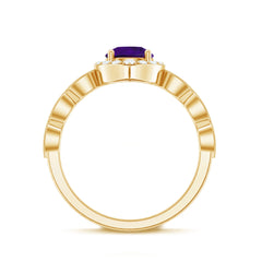 1.75 CT Vintage Amethyst Engagement Ring with Moissanite Accent