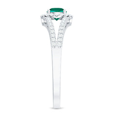 Lab Grown Emerald Diamond Halo Engagement Ring with Certificate